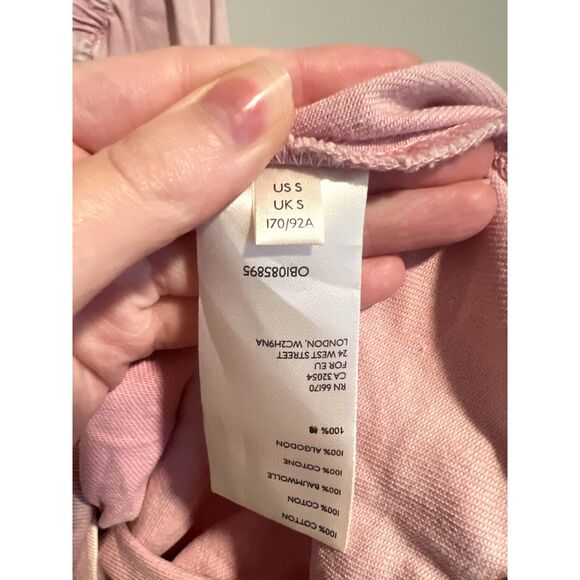 Free People Blue Jean Babydoll Mini Dress in Washed Pink Women's Size Small - Picture 10 of 10